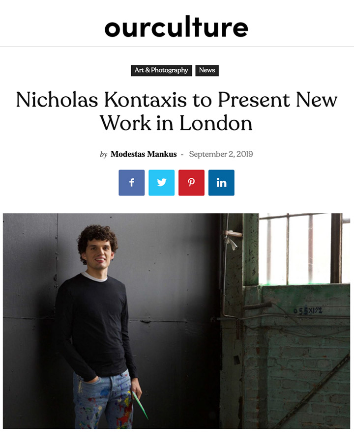 Our Culture Nicholas Kontaxis to Present New Work in London